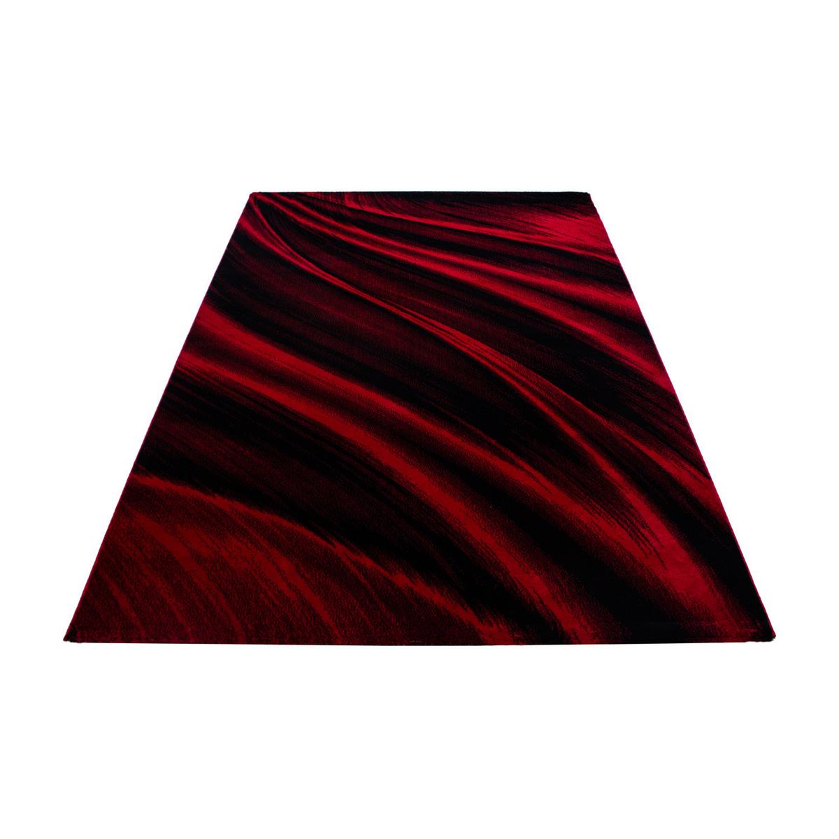 KURZFLORTEPPICH ASPEN, mit abstraktem Wellenmuster, Rot, 120 x 170 cm - Rot, Textil (120/170cm) - KADIMA DESIGN