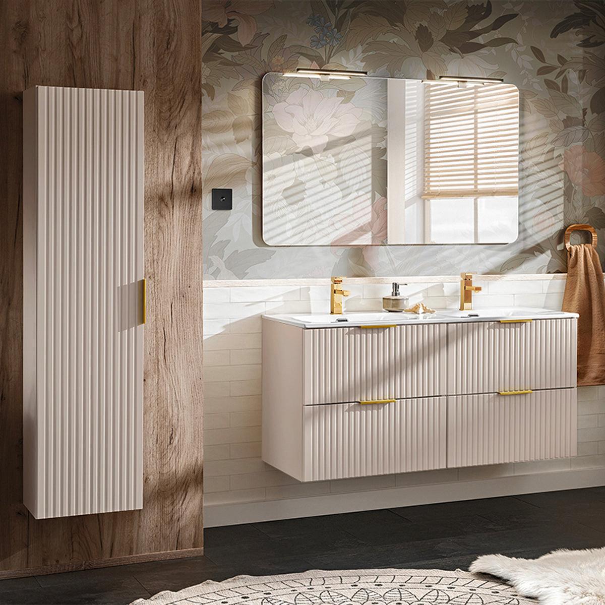 DOPPELWASCHTISCH 120.4cm Adriel Kaschmir - Beige, Holzwerkstoff (120.4/57/46cm) - Petits-meubles