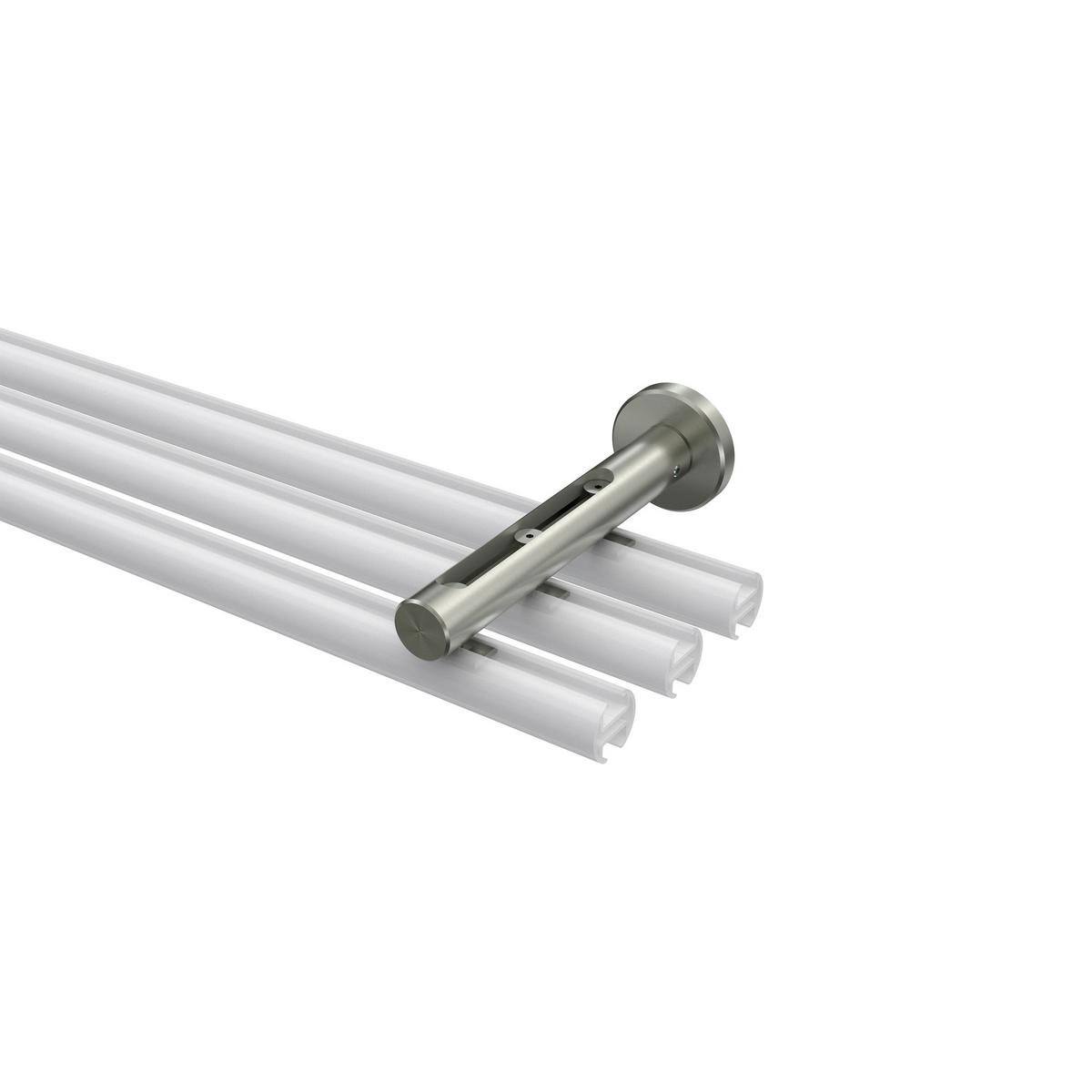 TRÄGER FÜR GARDINENSTANGEN INNENLAUF 20 mm Ø, Siteno Langloch 1 bis 3-läufig, Edelstahl-Optik - Edelstahlfarben, Metall (13/4/4cm) - INTERDECO