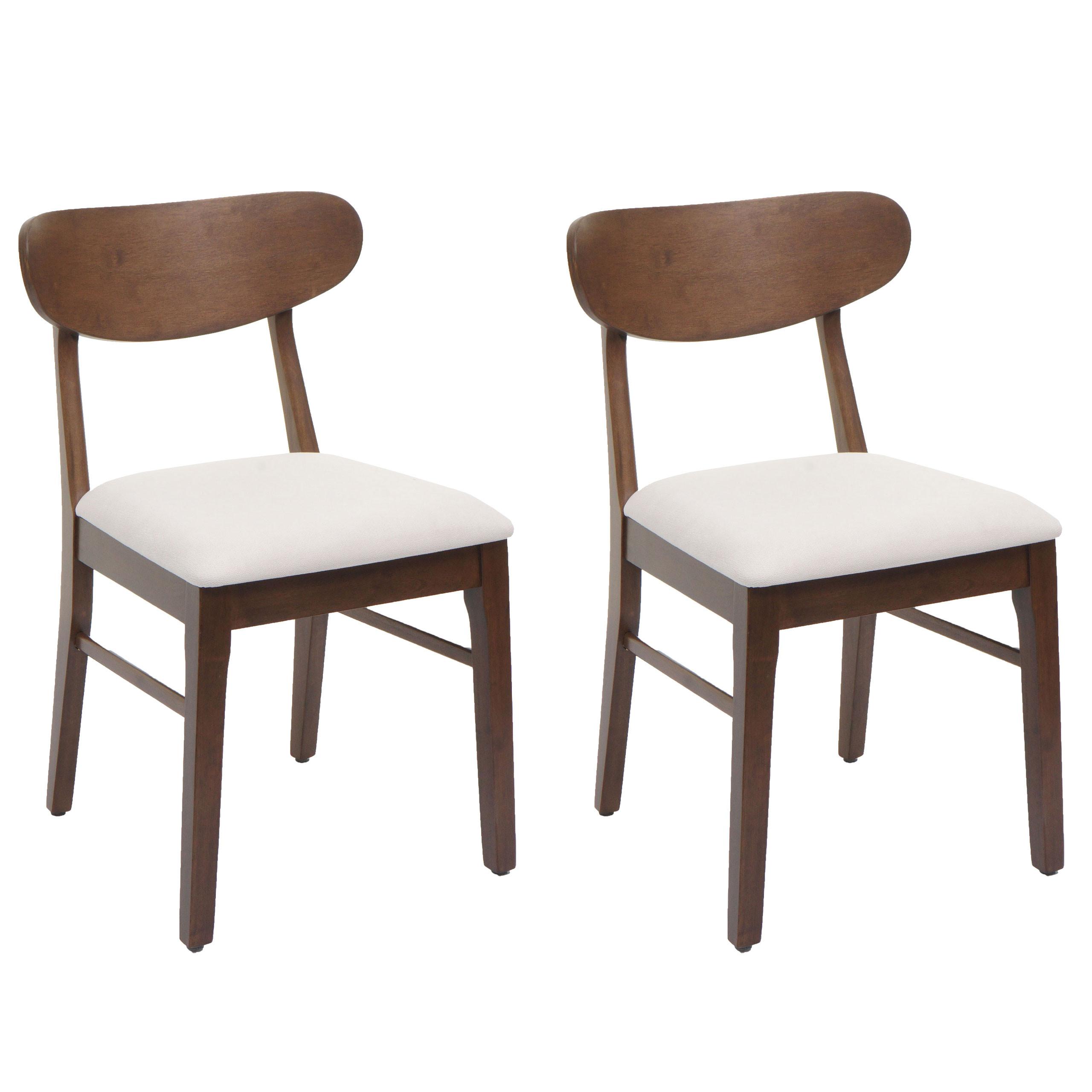 ESSZIMMERSTUHL Braun, Cremeweiß 2er-Set - Creme/Braun, Holz (45/79/49cm) - MCW