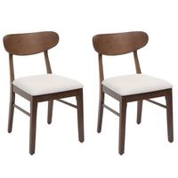 ESSZIMMERSTUHL Braun, Cremeweiß 2er-Set - Creme/Braun, Holz (45/79/49cm) - MCW