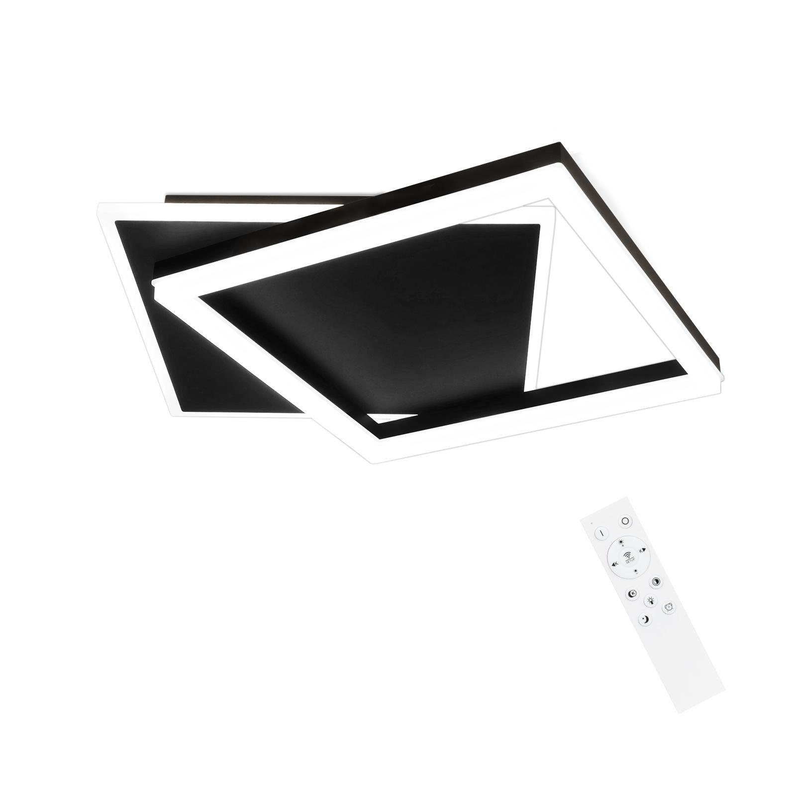 LED-DECKENLEUCHTE Lena 48.5/47.5/6 cm - Schwarz, Metall (48.5/47.5/6cm) - ZMH