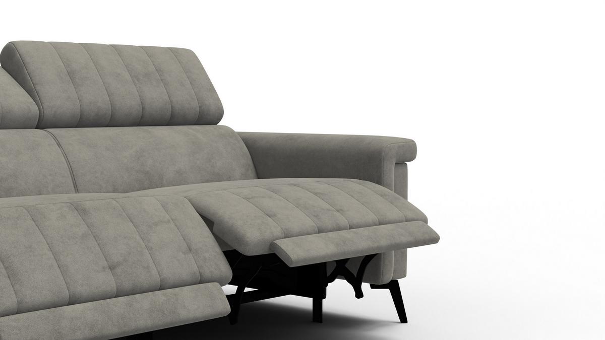 RELAXSOFA NORDEL 3-Sitzer, taupe - Taupe/Schwarz, Holz/Textil (194/80/105cm) - Wozimo