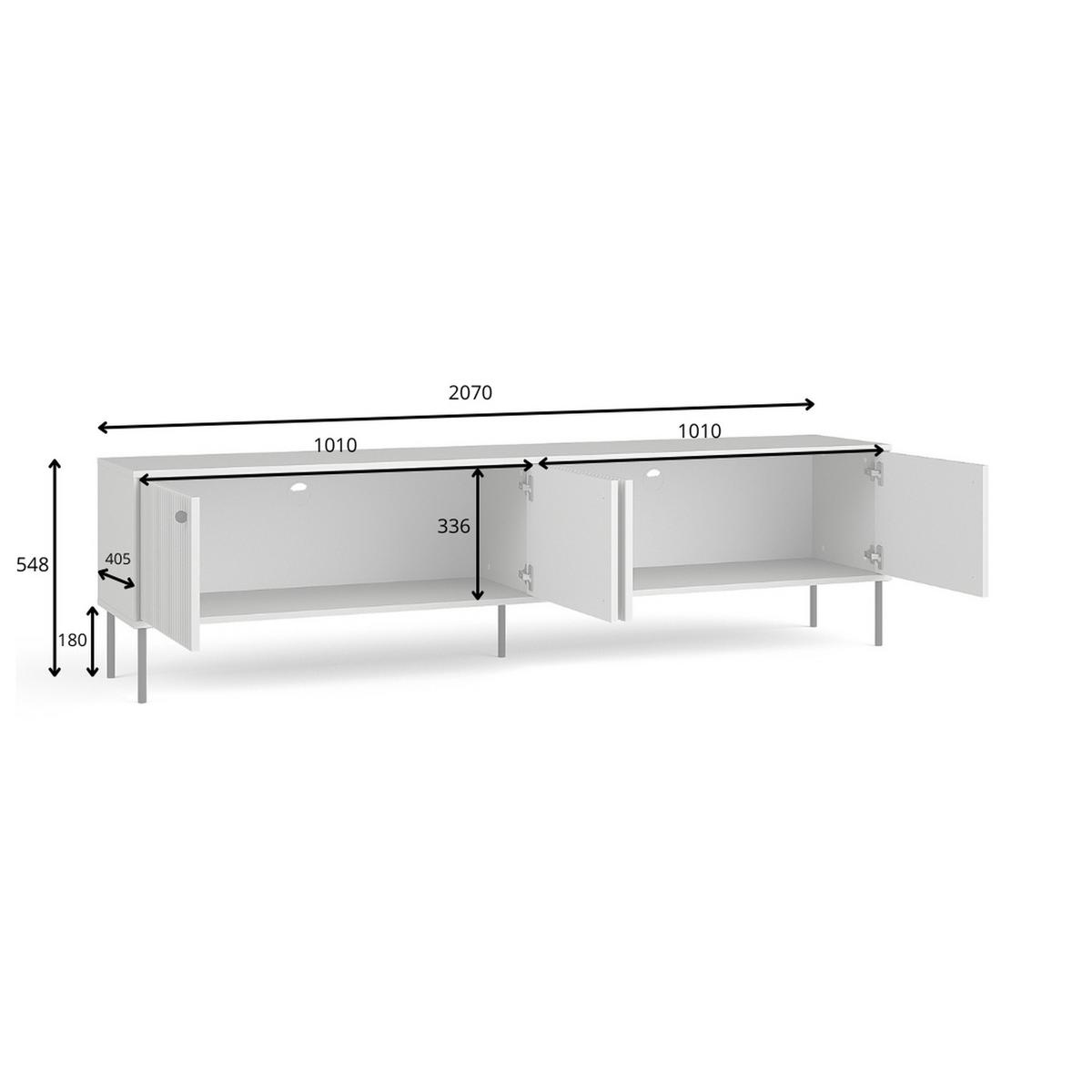 TV-SCHRANK Grau 207/54,8/40,5 - Grau, Holzwerkstoff (207/55/41cm) - RAUMHIRSCH FURNITURE