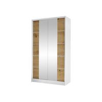 SCHWEBETÜRENSCHRANK Diego V - Weiß/Eiche Artisan, Holzwerkstoff/Metall (100/200/58cm) - MIRJAN24
