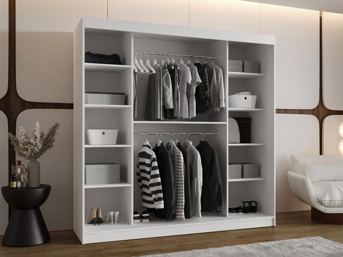 SCHWEBETÜRENSCHRANK Selfie 200 cm - Silberfarben/Nussbaumfarben, Holzwerkstoff/Kunststoff (200/200/62cm) - MIRJAN24