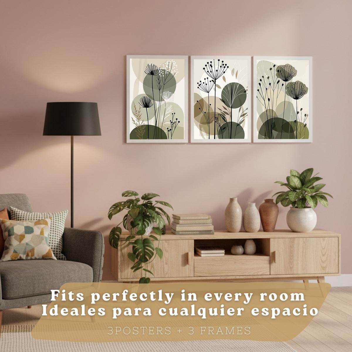 POSTER 4er Kunstdruck-Set Wandbilder Blumen Botanisch modern Wohnzimmer Deko, Schlafzimmer, Küche, Badezimmer Weißer Rahmen A4 - Weiß, Papier (29.7/1/21cm) - Nacnic