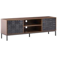 TV-MÖBEL Dunkelbraun Caraquet - Schwarz/Braun, Holzwerkstoff (160/54/40cm) - Beliani