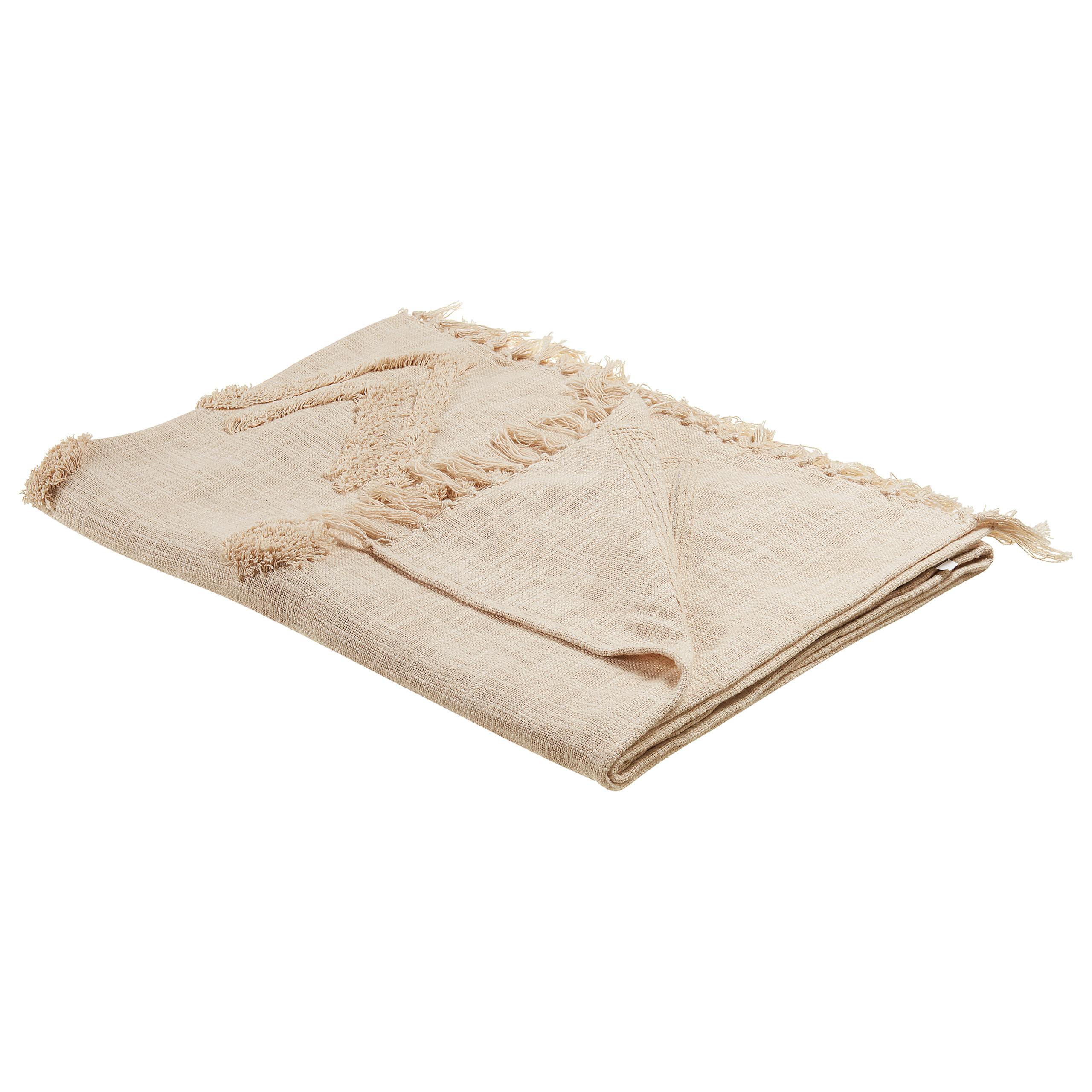 DECKE Beige Fatehpur 130/180 cm - Beige, Naturmaterialien/Textil (130/180cm) - Beliani