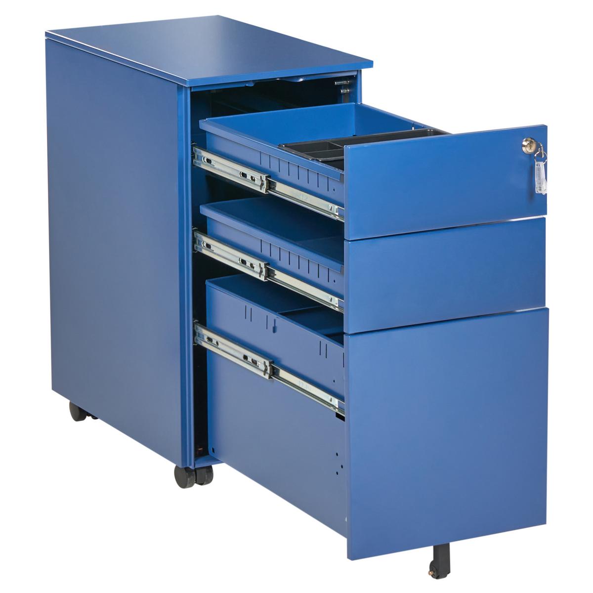 BÜROSCHRANK Metall Blau Bolsena - Blau, Metall (30/60/45cm) - Beliani