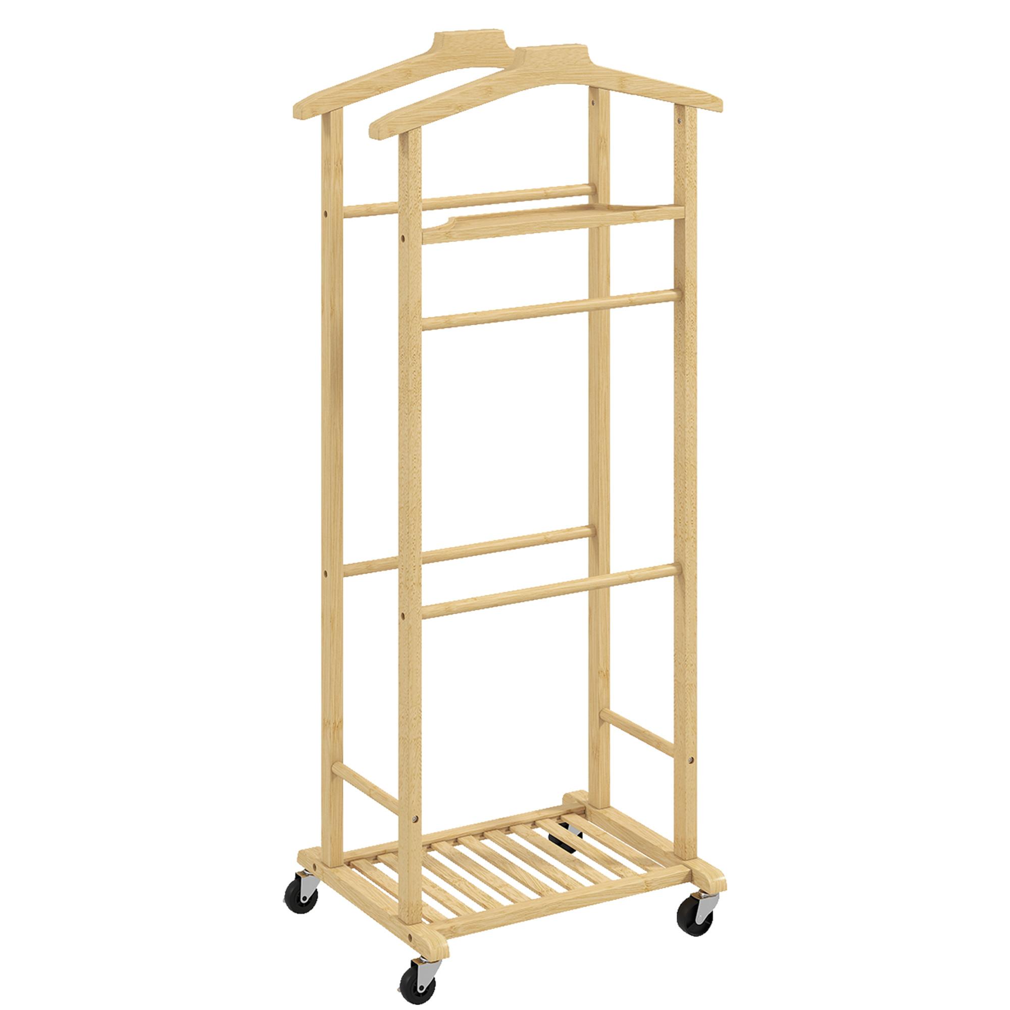 KLEIDERSTÄNDER Bambus Naturholz - Naturfarben, Holz (33.7/105.5/47cm) - HOMCOM