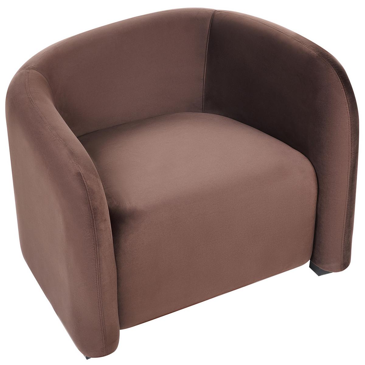 SOFA-SET 5-Sitzer Samtstoff Dunkelbraun Veltada - Braun, Textil (205/75/90cm) - Beliani