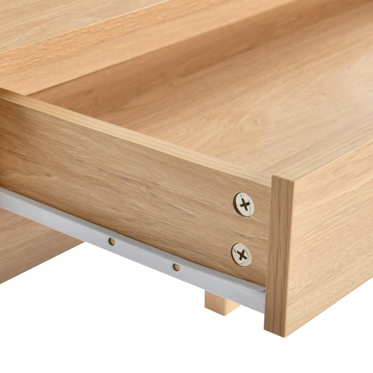 SCHREIBTISCH Holzoptik mit Schubladen & Ablage - Hellbraun, Holz/Holzwerkstoff (100/50/91cm) - Urban Meuble