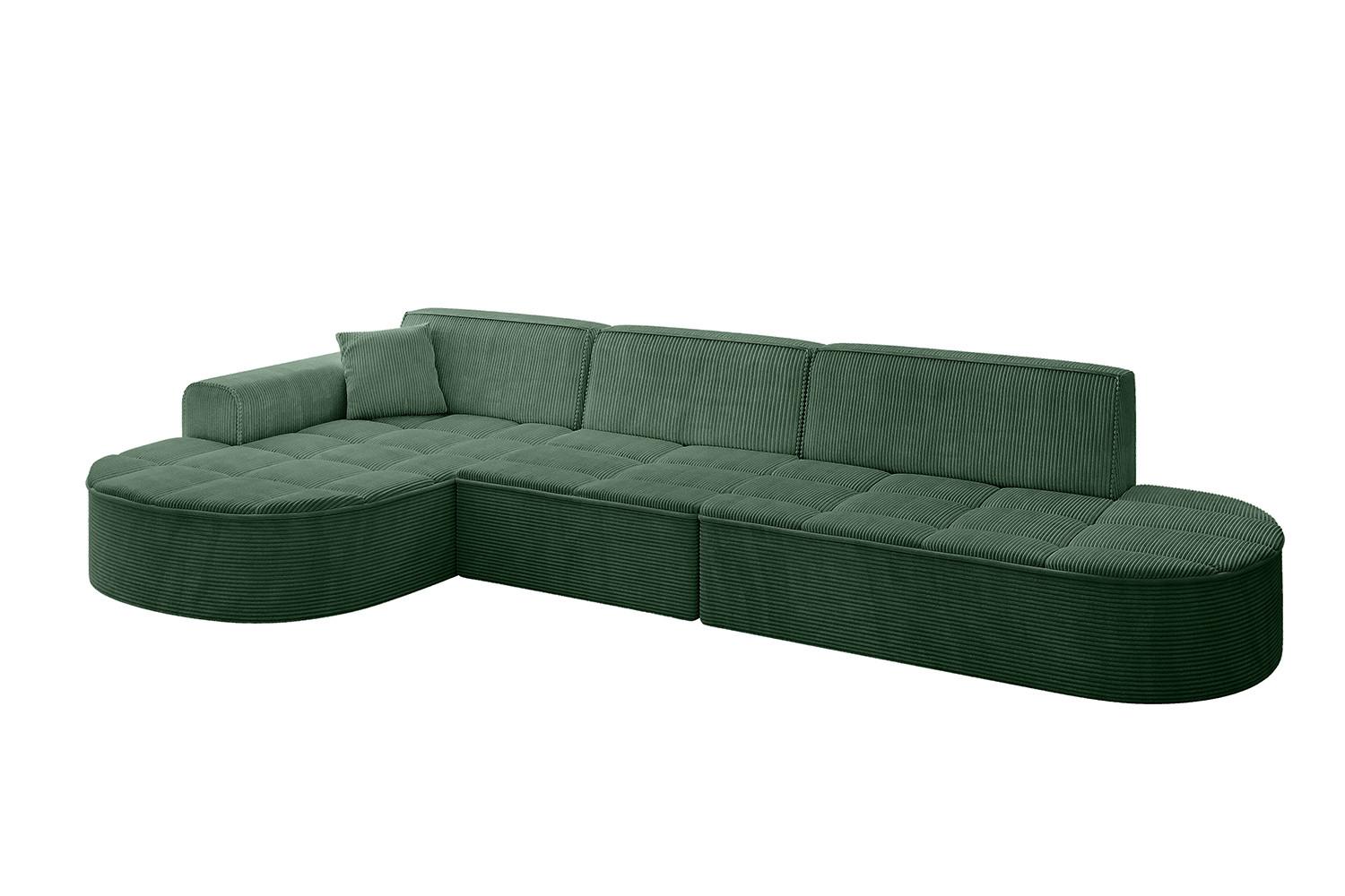 ECKSOFA Ottomane Links TARO-L2 - 328x171x79,5 cm Grün - Grün, Holzwerkstoff/Textil (328/171cm) - ALTDECOR