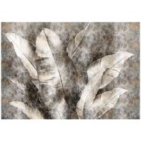 FOTOTAPETE Blätter Natur Grau Vlies Tapete Wohnzimmer 150x105 - Multicolor, Papier (150/105cm) - Wallarena