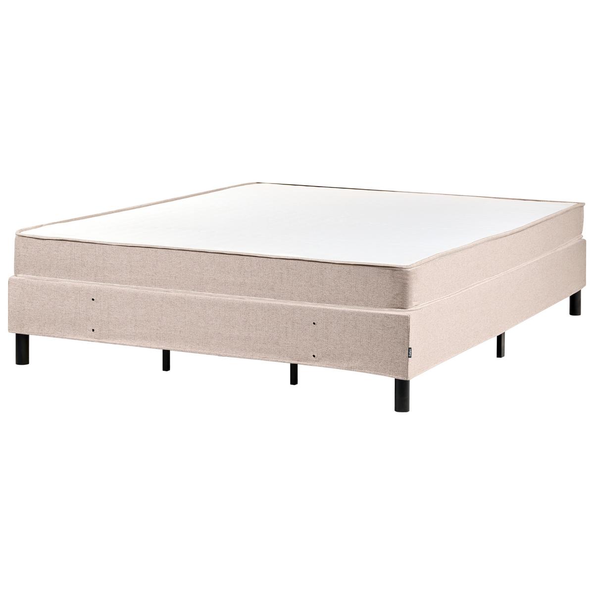 BOXSPRINGBETT ohne Kopfteil 180/200 cm Stoff Beige Countess - Beige, Textil (180/200cm) - Beliani