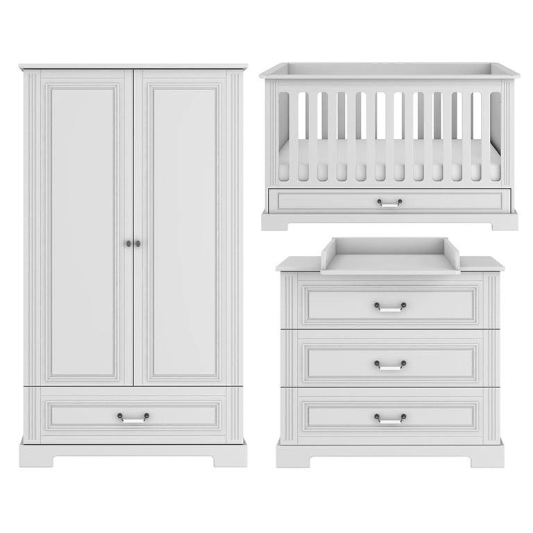 BABYZIMMER 3-teilig Ines Weiß - Weiß, Holzwerkstoff (152/92/83cm) - Petits-meubles