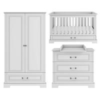 BABYZIMMER 3-teilig Weiß - Weiß, Holzwerkstoff (152/92/83cm) - Petits-meubles