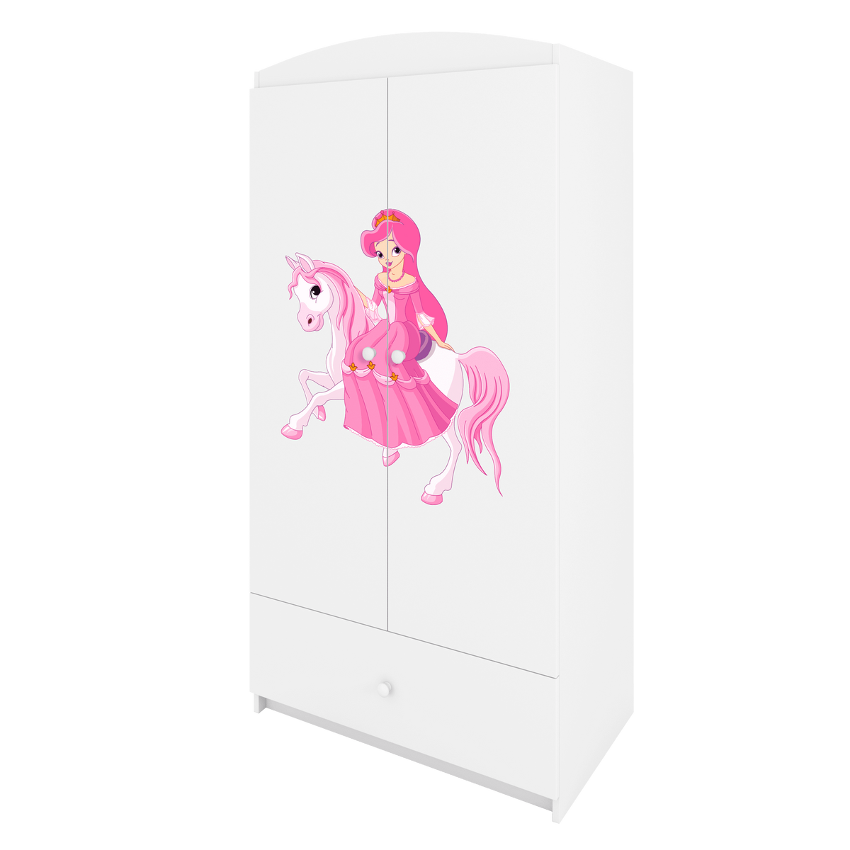 KINDERKLEIDERSCHRANK Prinzessin II - Weiß, Holzwerkstoff (90/175/52cm) - RAUMHIRSCH FURNITURE
