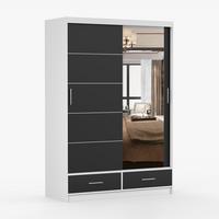 KLEIDERSCHRANK Florence 150 cm, 150/218/61, 2-türig, schwarz - Schwarz, Holzwerkstoff (150/218/61cm) - imoebel24