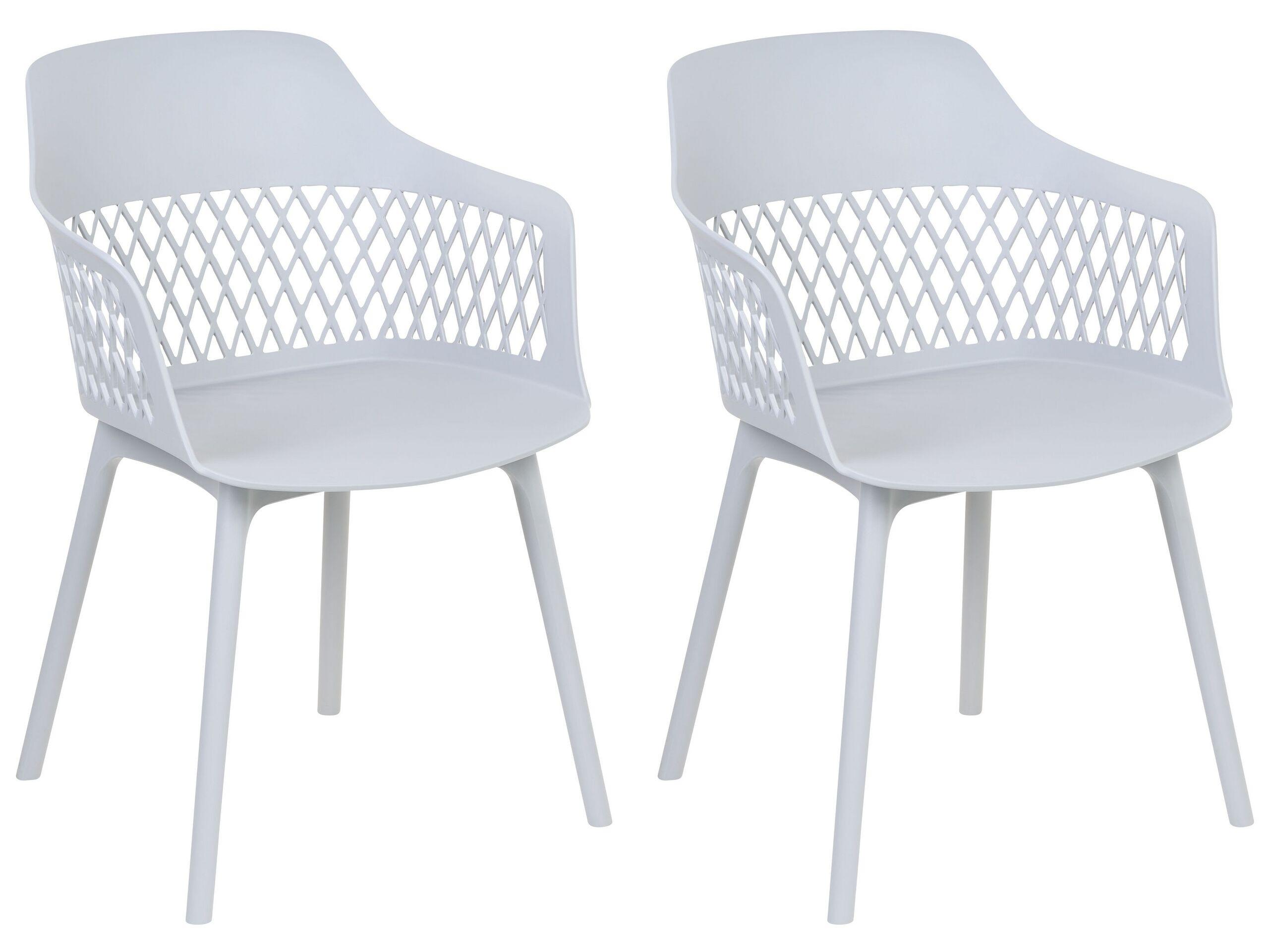 ESSZIMMERSTUHL 2er-Set Kunststoff Grau Almira - Grau, Kunststoff (54/84/50cm) - Beliani
