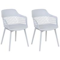 ESSZIMMERSTUHL 2er-Set Kunststoff Grau Almira - Grau, Kunststoff (54/84/50cm) - Beliani