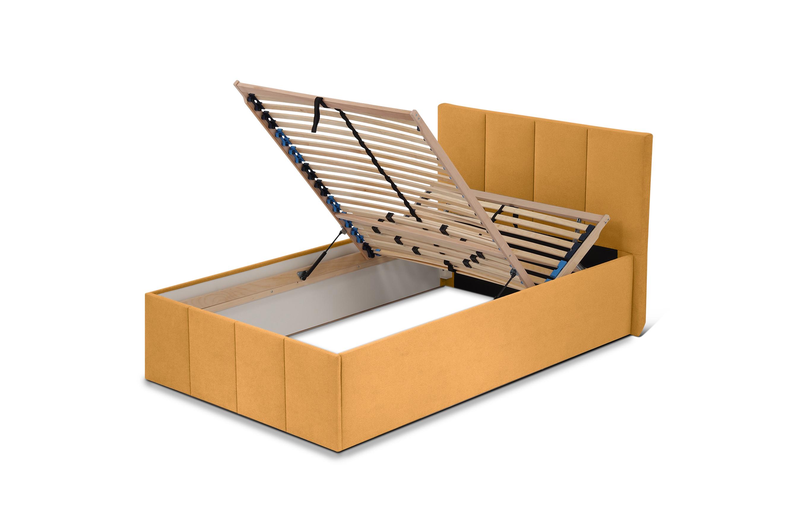 POLSTERBETT Dalas Gold 140 x 200 x 40 cm Bettkasten Mit hochwertiger Matratze H2 (bis 100 kg) und Lattenrost - Goldfarben, Holz (140/200cm) - Halmon Schlafkomfort Betten 