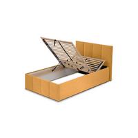 POLSTERBETT Dalas Gold 100 x 200 x 40 cm Bettkasten Mit hochwertiger Matratze H3 (bis 120 kg) und Lattenrost - Goldfarben, Holz (100/200cm) - Halmon Schlafkomfort Betten 