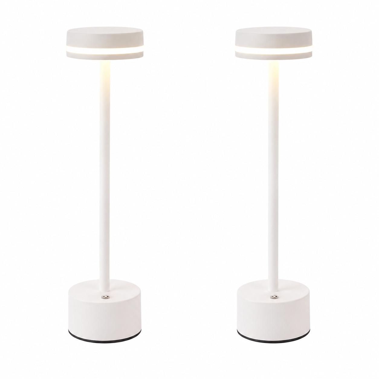 TISCHLEUCHTE Brenning 8/8/31.5 cm（2er-set） - Weiß, Kunststoff/Metall (8/8/31.5cm) - ZMH