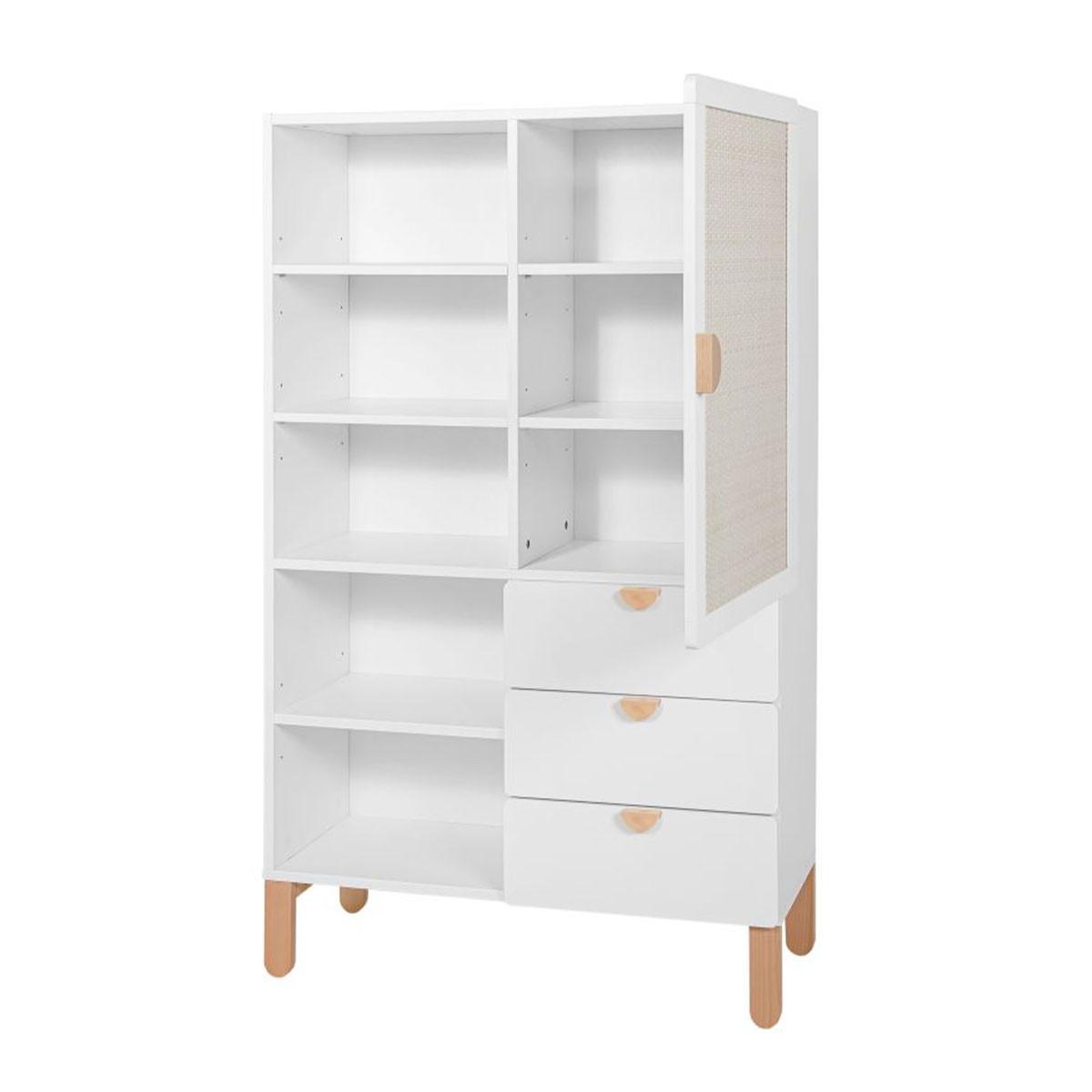 BÜCHERREGAL Laurie Weiß und Holz - Weiß, Holzwerkstoff (90/150/32.5cm) - Petits-meubles