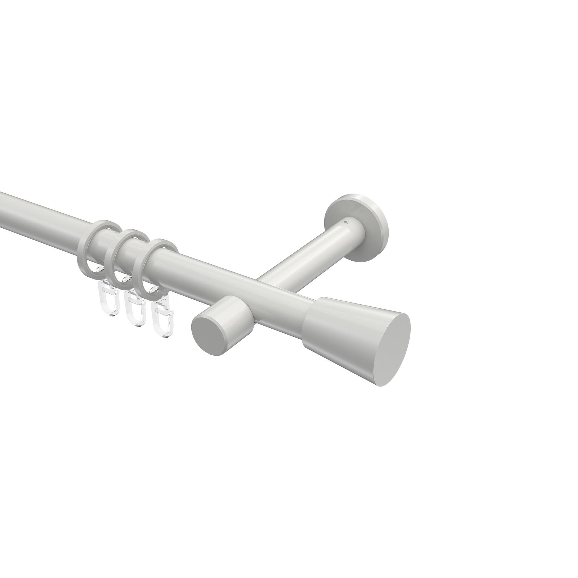 GARDINENSTANGE Prestige Sitra 600 cm (geteilt in 3 x 200 cm), 1-läufig, 20 mm Ø Weiß - Weiß, Metall (600cm) - INTERDECO