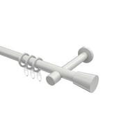 GARDINENSTANGE Prestige Sitra 600 cm (geteilt in 3 x 200 cm), 1-läufig, 20 mm Ø Weiß - Weiß, Metall (600cm) - INTERDECO