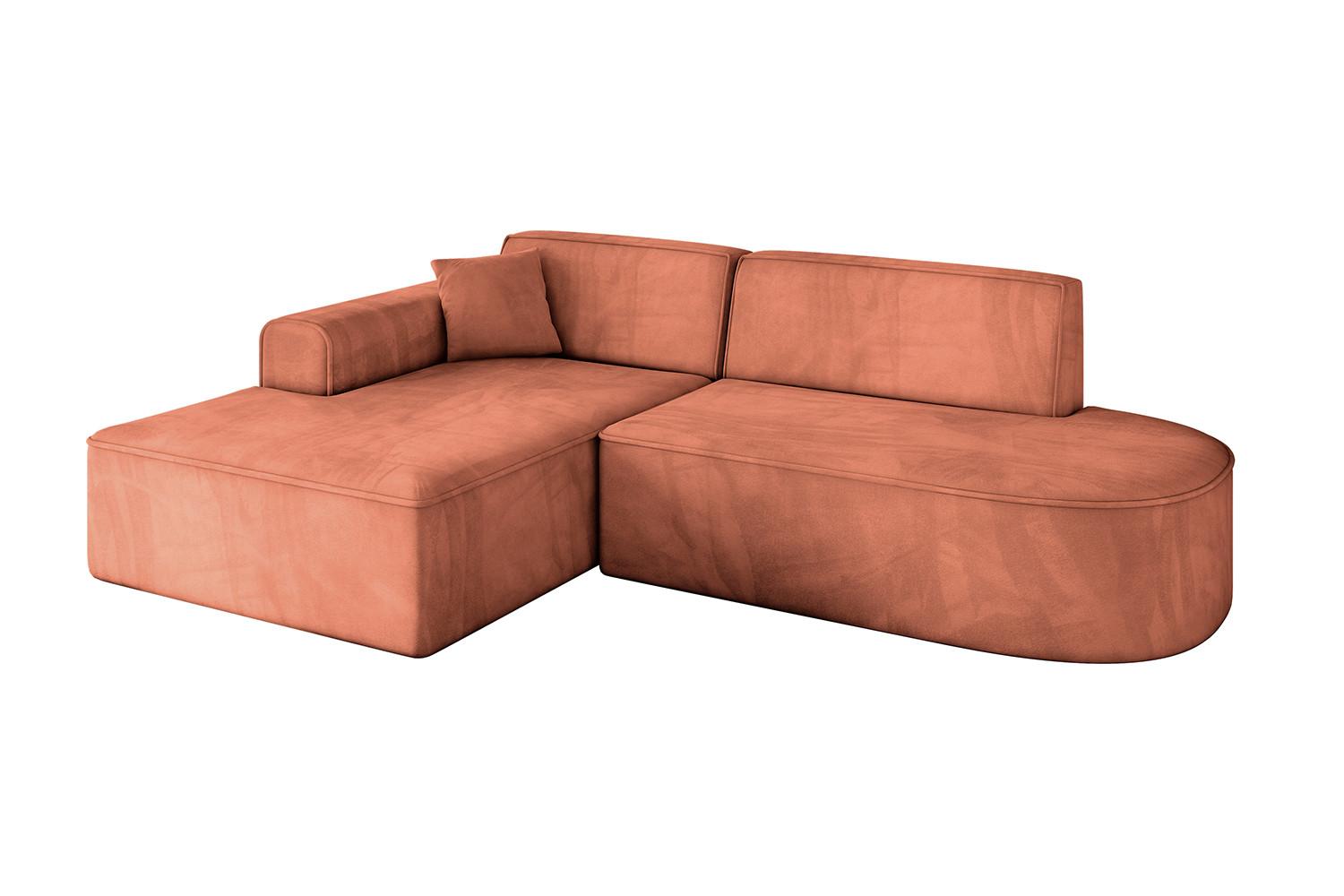 ECKSOFA Ottomane Links IREA-L1-v3 - 232x165x77 cm Apricot - Koralle, Holzwerkstoff/Textil (232/165cm) - ALTDECOR