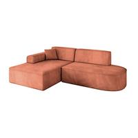 ECKSOFA Ottomane Links IREA-L1-v3 - 232x165x77 cm Apricot - Koralle, Holzwerkstoff/Textil (232/165cm) - ALTDECOR