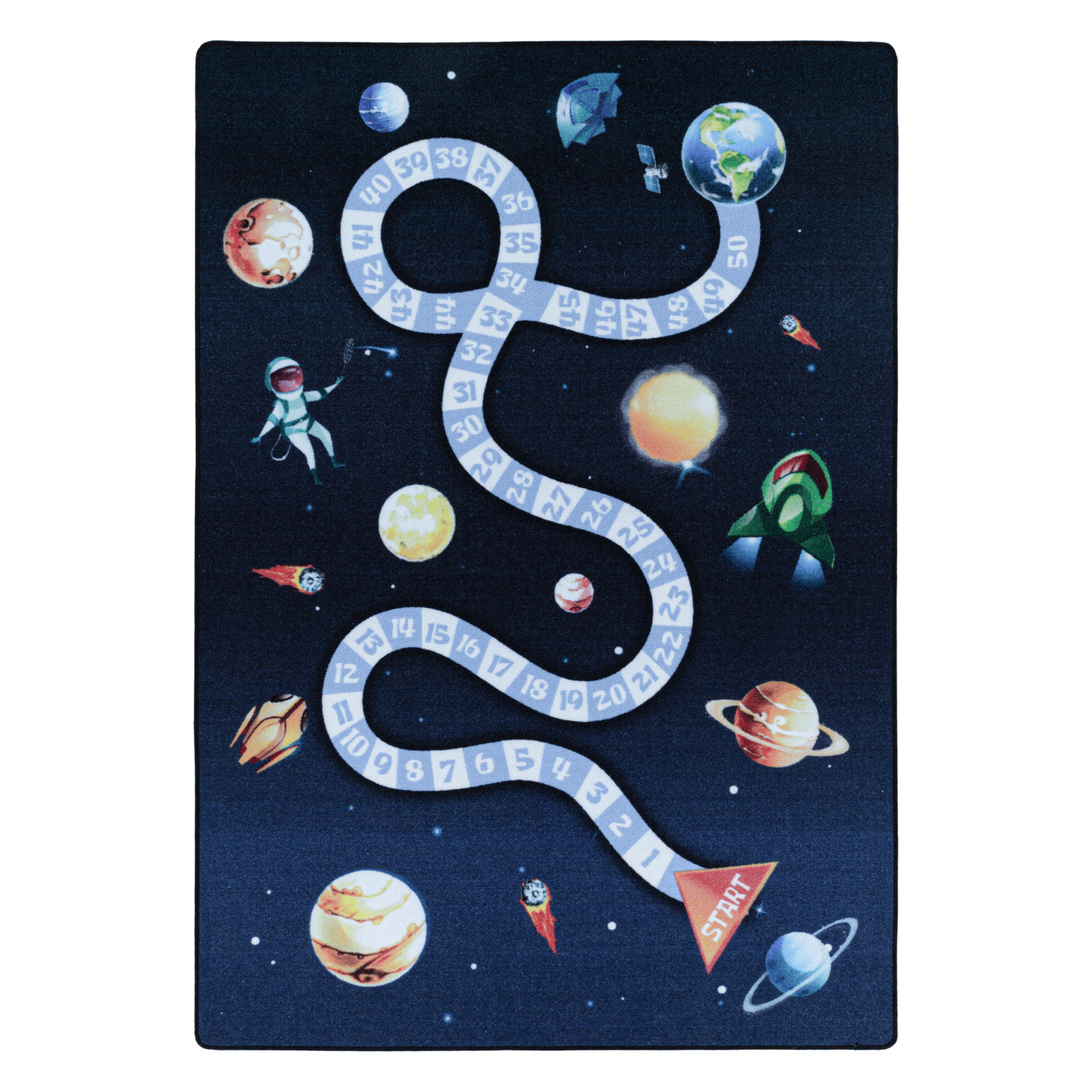 KINDERTEPPICH TRAUN, mit Weltraum-Motiv, Marineblau, 160 x 230 cm - Blau, Textil (230/160cm) - KADIMA DESIGN