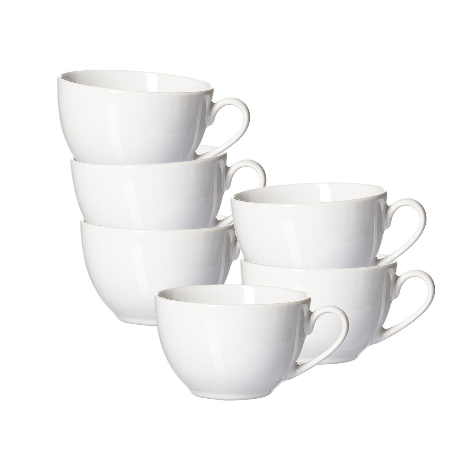 KAFFEETASSEN Volos weiß 220 ml 6er Set - Weiß, Keramik (0.22L) - Ritzenhoff Breker