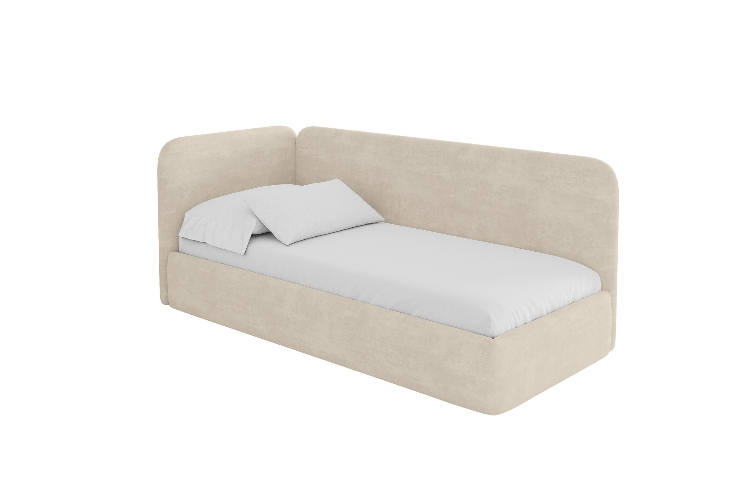 EINZELLBETT Jugendbett mit Bettkasten und Matratze H3/H4, Rechts - ELSY 100x200 Beige - Naturfarben, Holzwerkstoff/Textil (100/200cm) - ALTDECOR