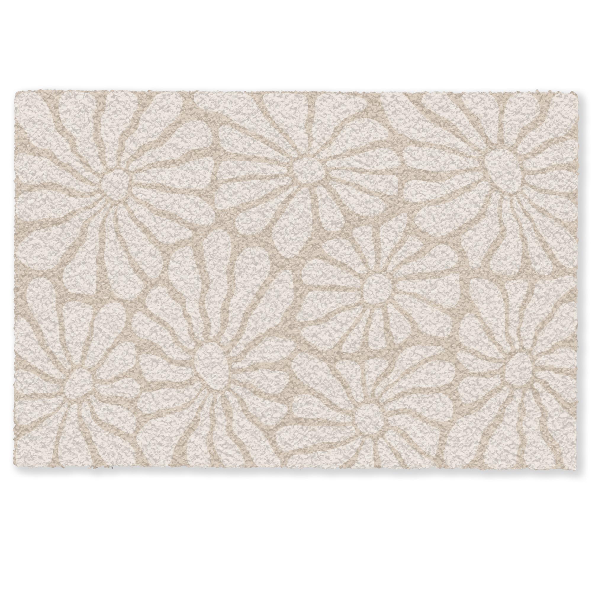 FUSSMATTE Floral - Druck - Beige - Braun - Minimalistisch Schmutzfangmatte 60x40 cm - Sandfarben, Kunststoff (60/0.4cm) - MuchoWow