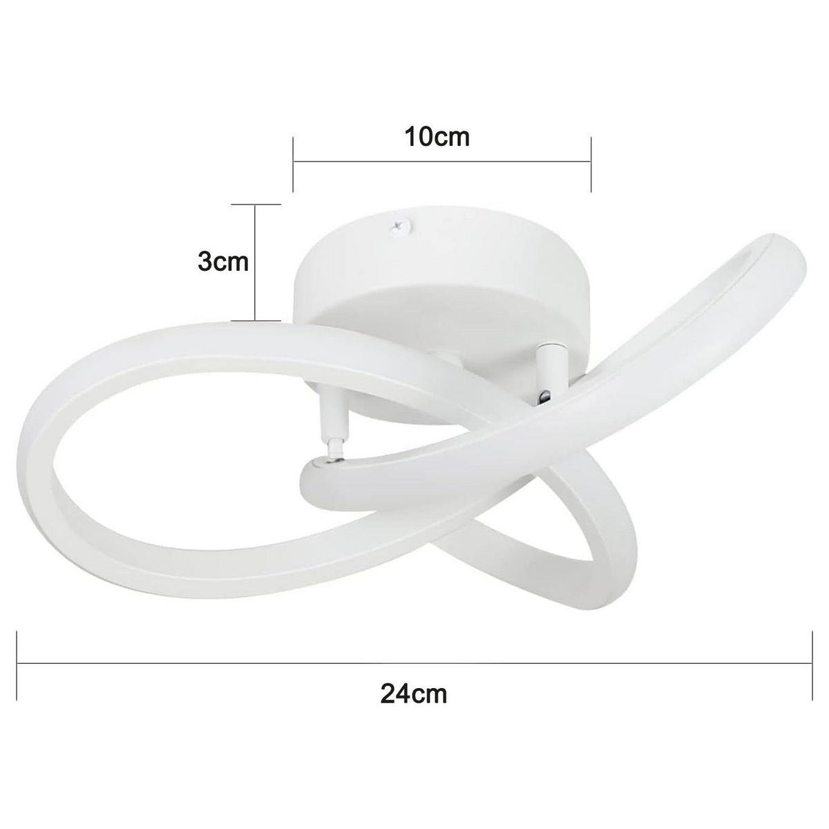 LED-DECKENLEUCHTE Weydenwall 24.0/12.0/24.0 cm - Weiß, Metall (24/24/12cm) - ZMH