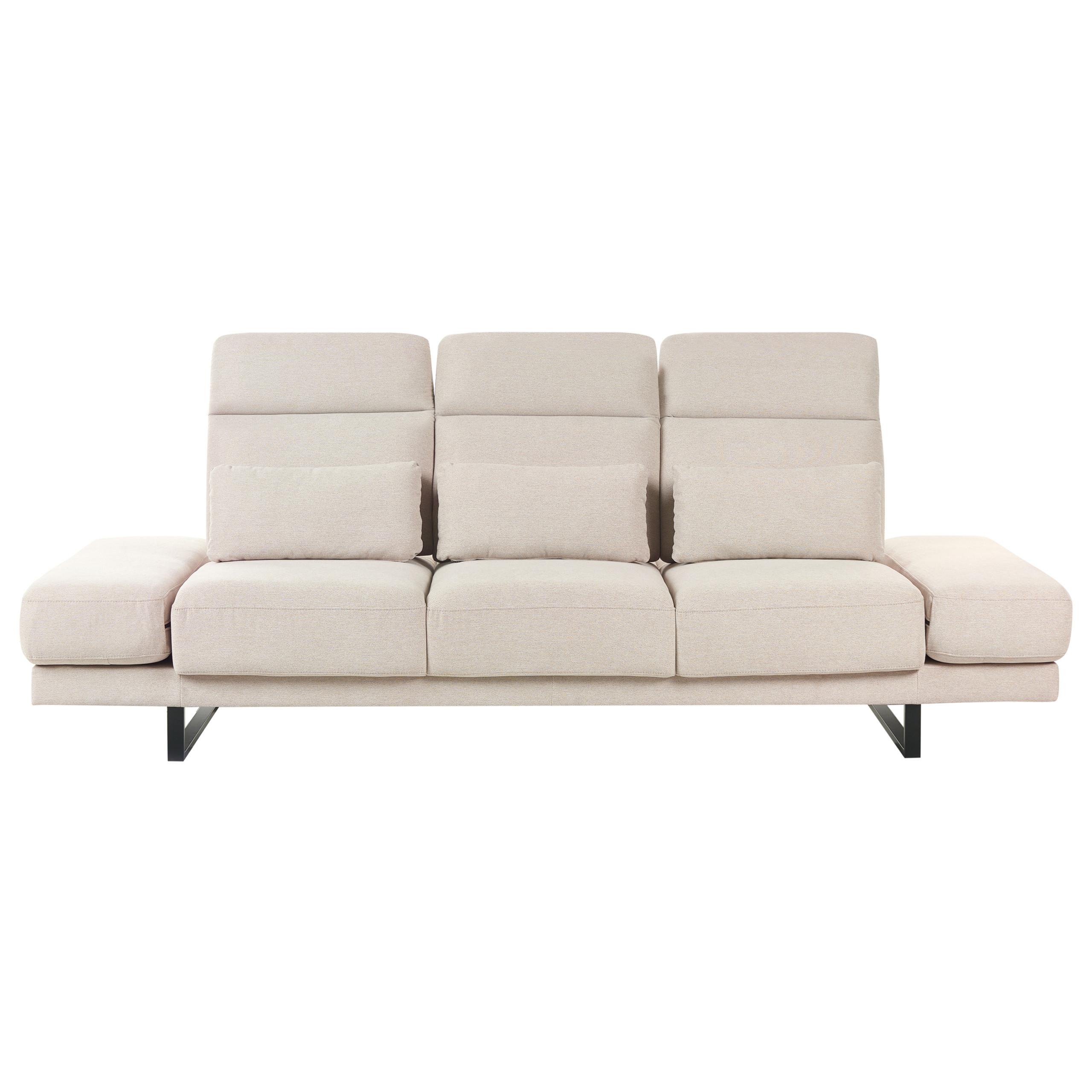 3-SITZER-SOFA Stoff Beige Ikast - Beige, Textil (255/87/105cm) - Beliani
