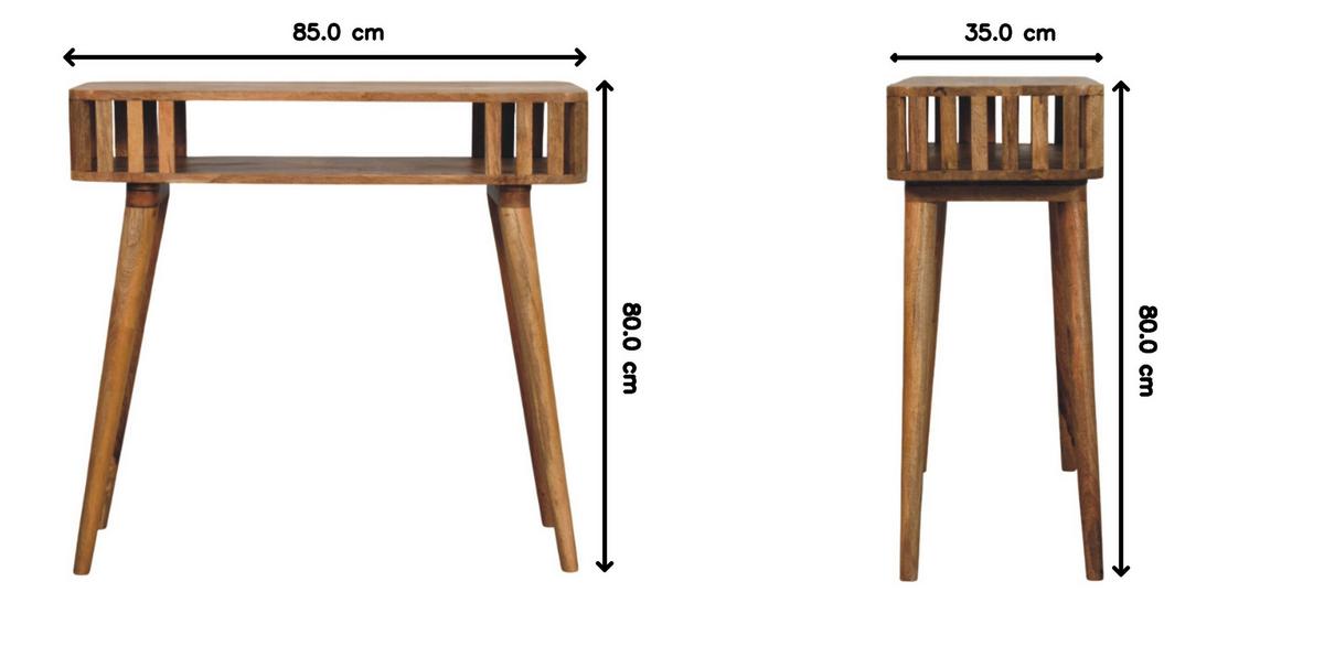 KONSOLENTISCH mit Eichenoptik-Finish, 1 offene Ablage, hellbraun. - Hellbraun/Braun, Holz (35/85/80cm) - Artisan Furniture