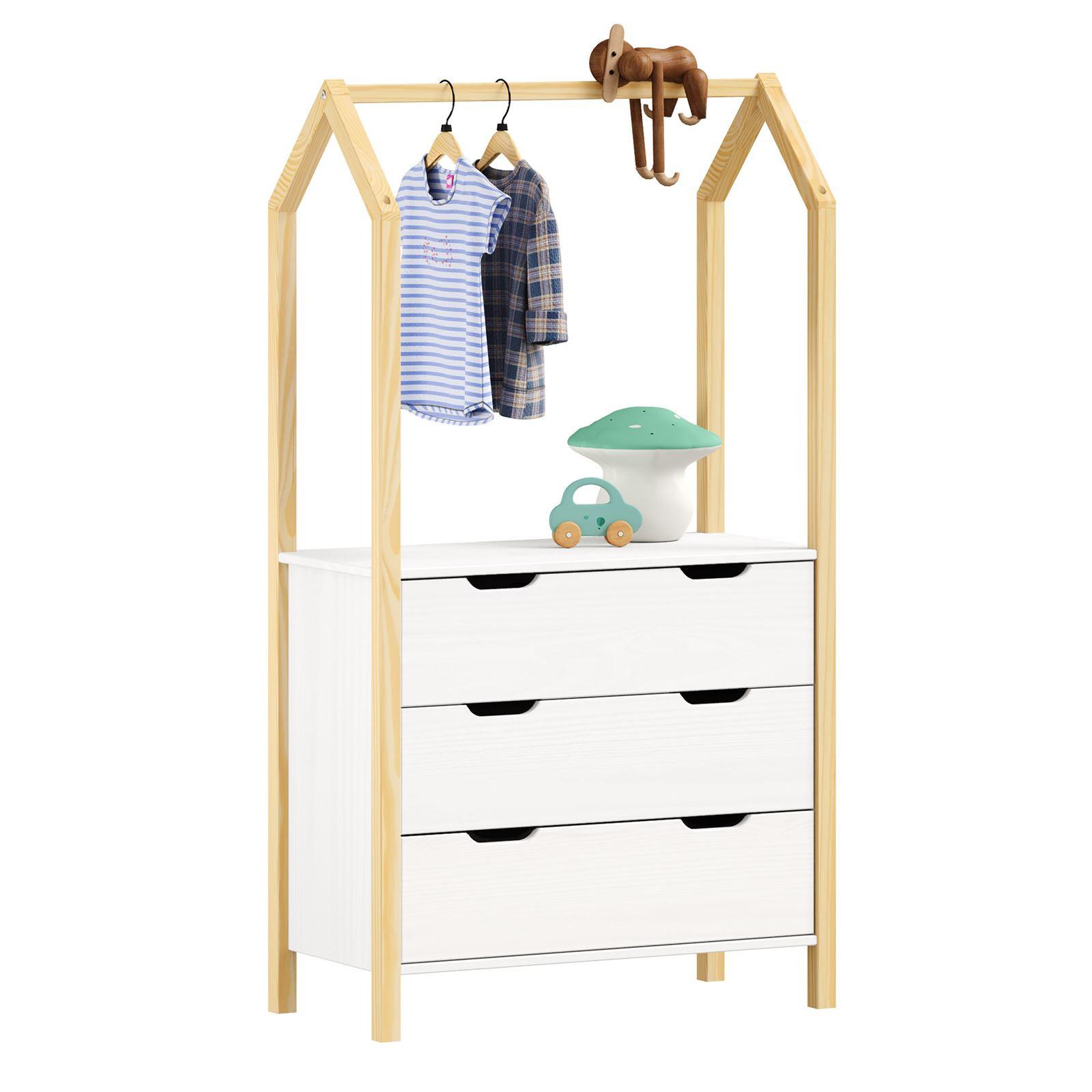 KOMMODE AMIRA natur/weiß - Naturfarben/Weiß, Holz (83/152/41cm) - IDIMEX