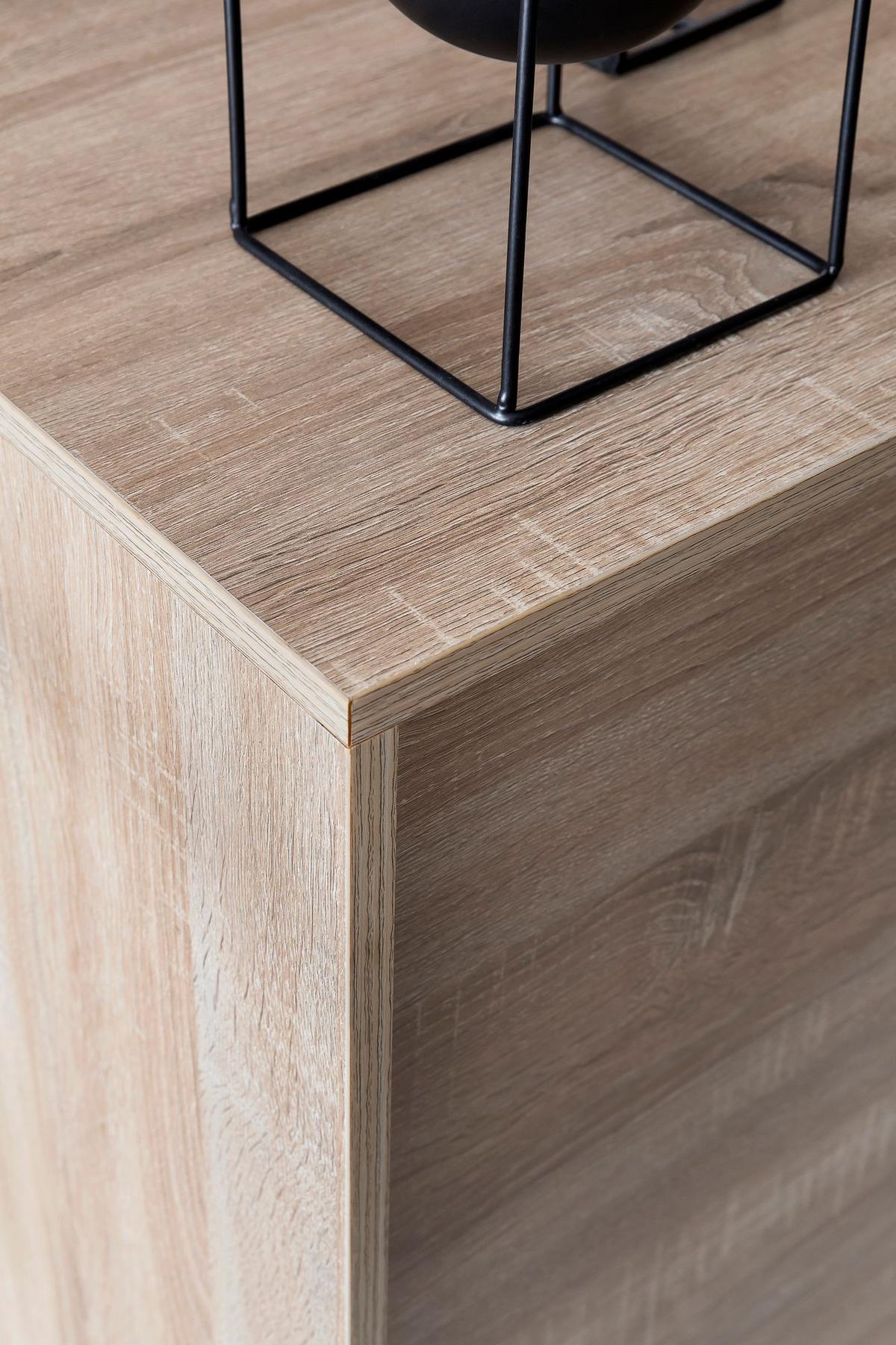 SCHUHSCHRANK Holz für 20 Paar Schuhe mit Schiebetüren, Beige 100x38x108 cm - Beige/Silberfarben, Holz/Kunststoff (100/108/38cm) - KADIMA DESIGN