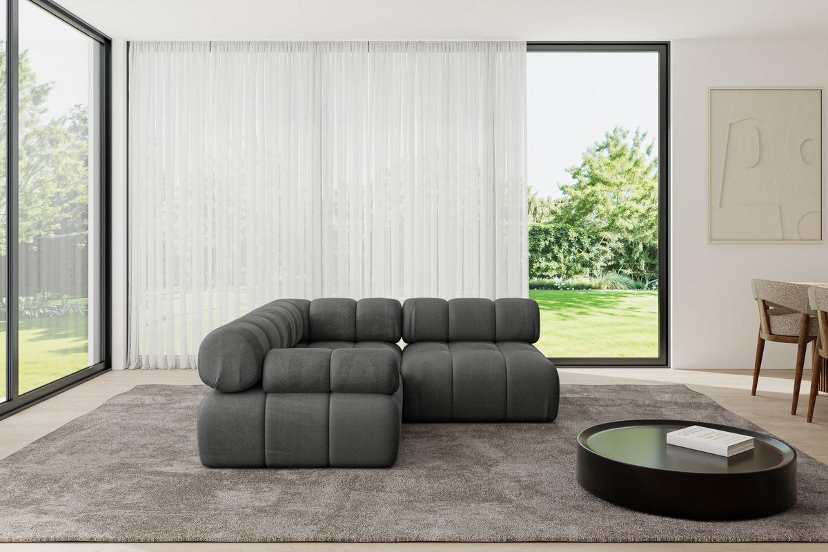 ECKSOFA modulares Sofa Mende-L1 - 190x190x70 cm Dunkelgrau Velours - Dunkelgrau, Holzwerkstoff/Textil (190/190cm) - ALTDECOR