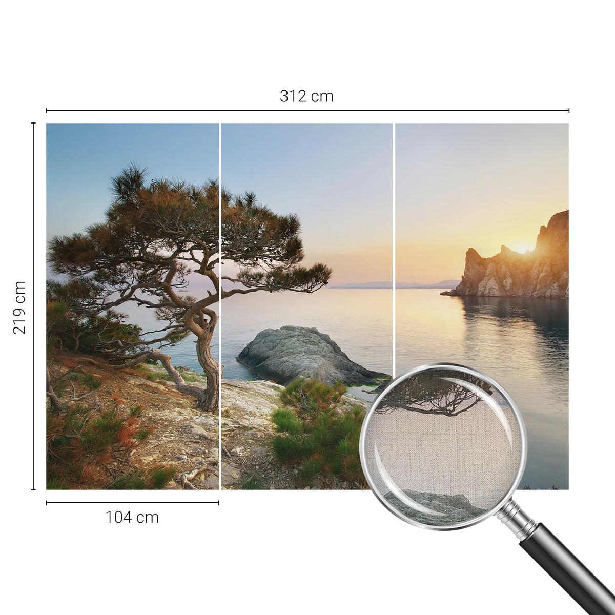FOTOTAPETE 312x219 cm - Friedliche Natur - Blau, Textil (312/219cm) - Wallfluent