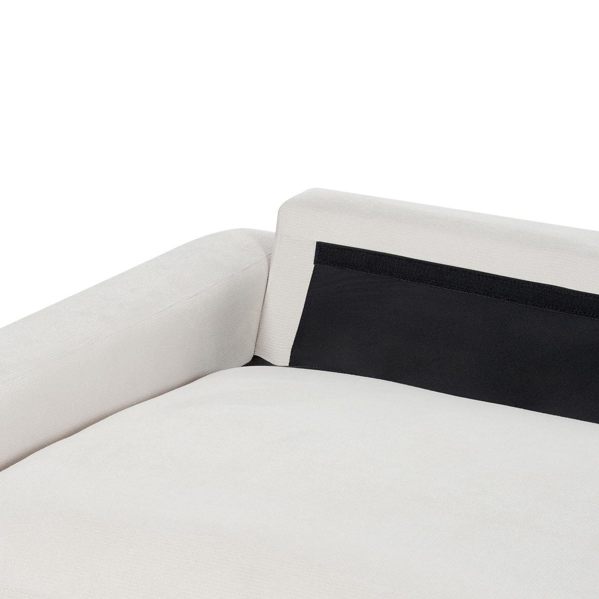 3-SITZER-ECKSOFA cremeweiß linksseitig Maloy - Schwarz/Weiß, Textil (272/189cm) - Beliani