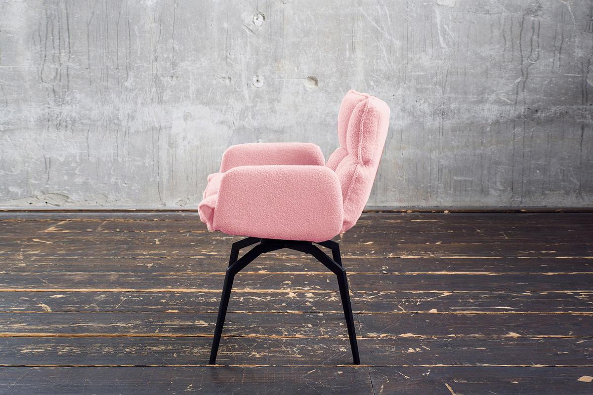 ESSZIMMERSTUHL BARO Pink Webstoff Drehbar (360°) (1er-Set) - Pink/Rosa, Kunststoff/Textil (59/86/65cm) - KAWOLA