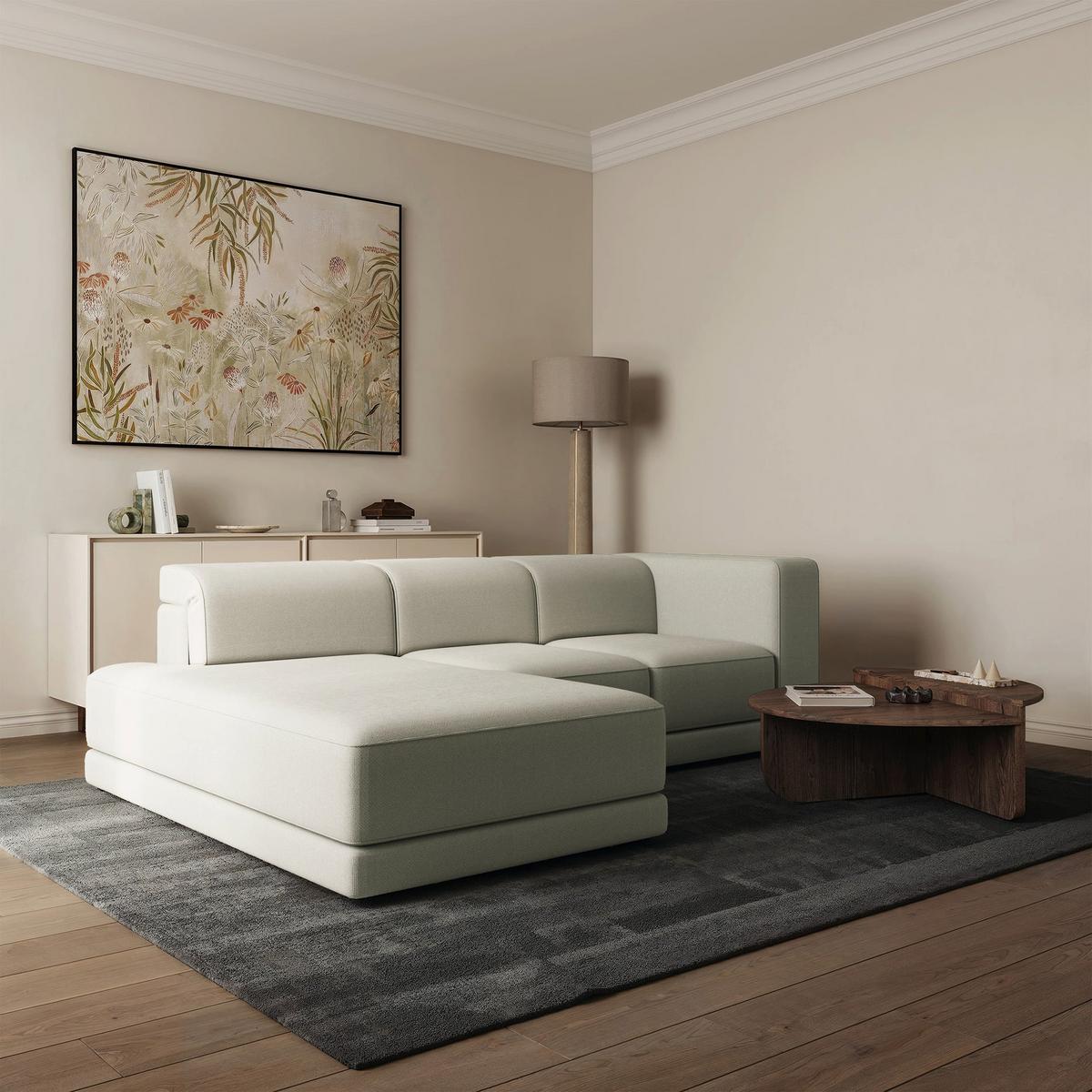 ECKSOFA Novals L-Form, 4-Sitzer, links 278 cm - Taupe/Schwarz, Kunststoff/Textil (278/168cm) - Selsey