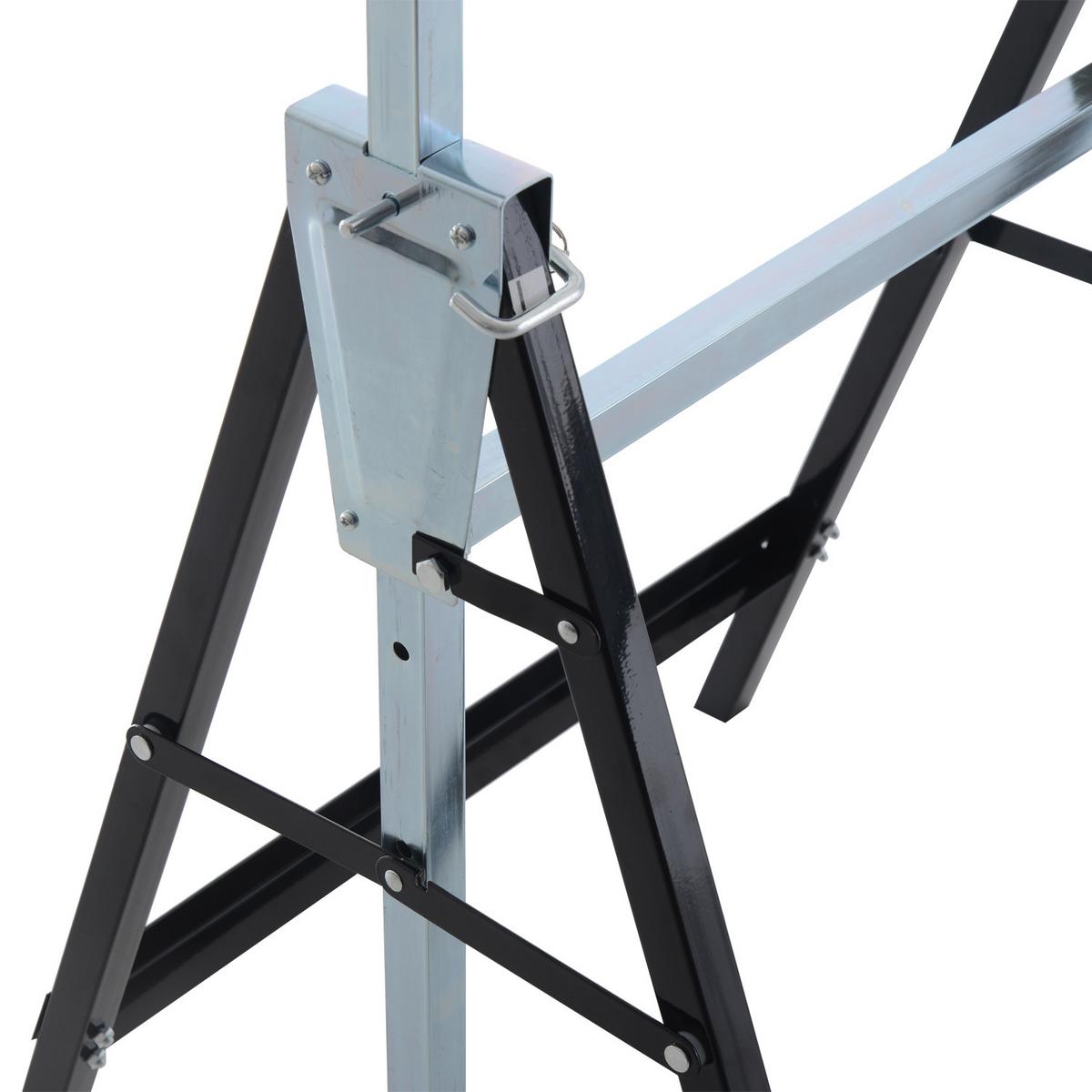 UNTERSTELLBOCK, 2 x Gerüstbock, Schwarz - Schwarz, Metall (68/58/130cm) - HOMCOM