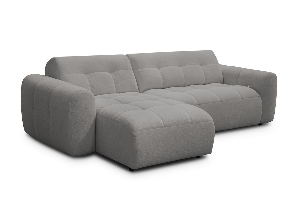 ECKSOFA LUMERO 4-Sitzer LINKS, taupe - Taupe/Schwarz, Holz/Textil (275/166cm) - Courtois Laville
